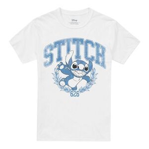 Lilo & Stitch Unisex Adult College T-Shirt / White